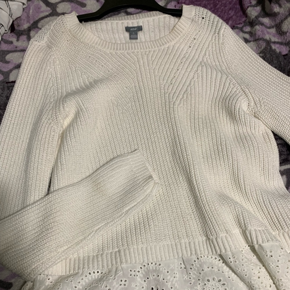 White knit sweater